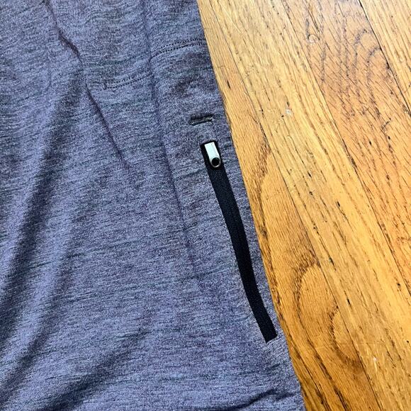 Lululemon Shirt Mens Large ? Switchback 1/4 Zip Purple Striped Short Sleeve - Picture 5 of 7